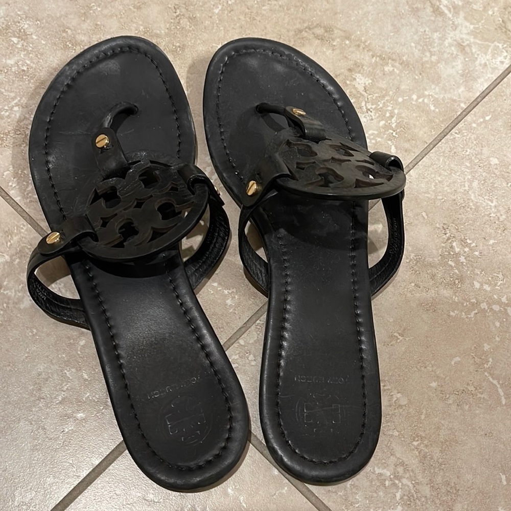 Tory Burch large miller sandals in black